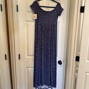 Isabel Maternity off The Shoulder Smocked Maxi Dress M NWT